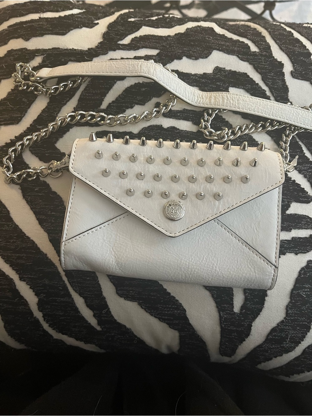 Rebecca Minkoff White Studded Envelope Crossbody Bag